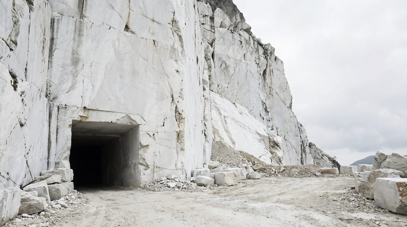 Cave di marmo bianco di Carrara nelle Alpi Apuane
